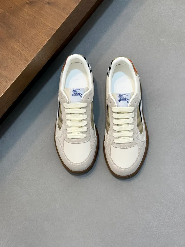 Burberry Check-Paneled Off-White Lifestyle Sneakers