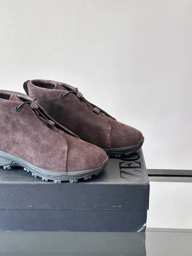 Brown Black Suede Upper Pull Tabs Ankle Boots