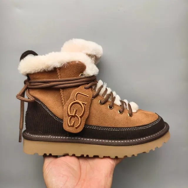 UGG Tasman-Style Lace-Up Shearling-Lined Snow Boots