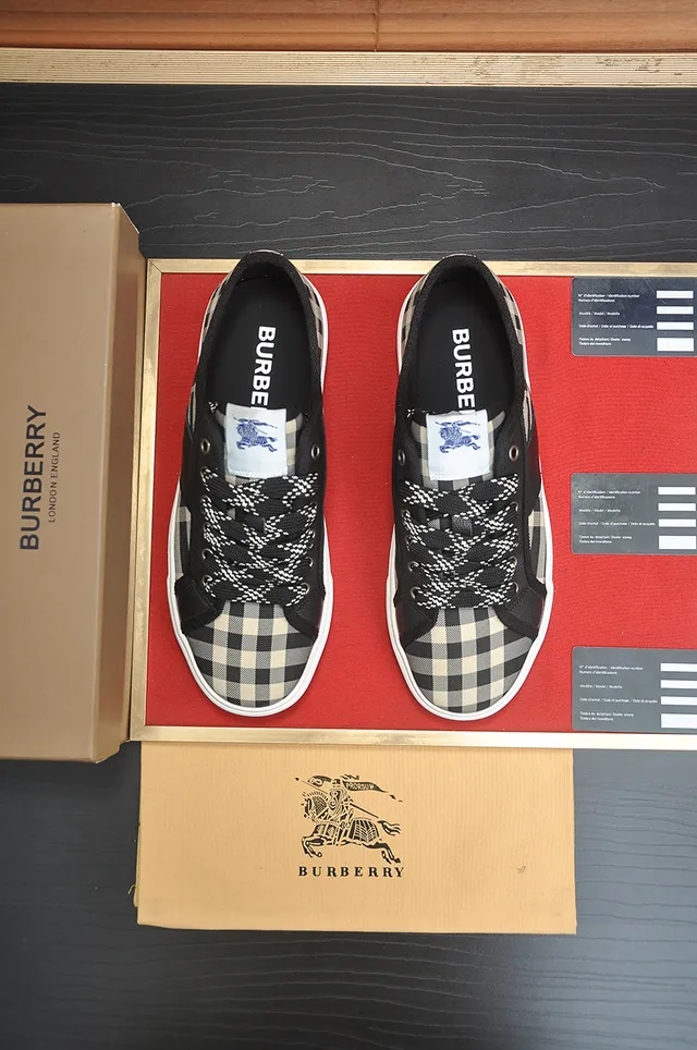 Burberry Plaid and Leather Low-Top Lifestyle Sneaker