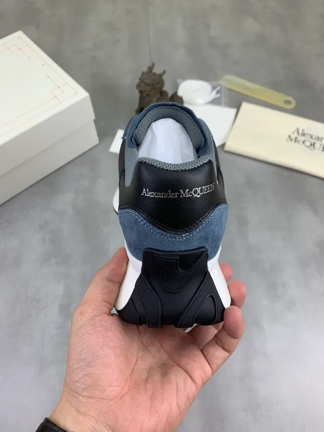 Alexander McQueen Oversized Sneaker Blue and Black Suede Lifestyle Sneakers