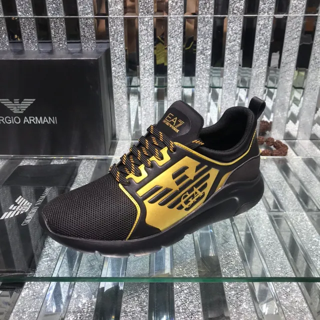Giorgio Armani EA7 Black and Gold Mesh Lifestyle Sneaker