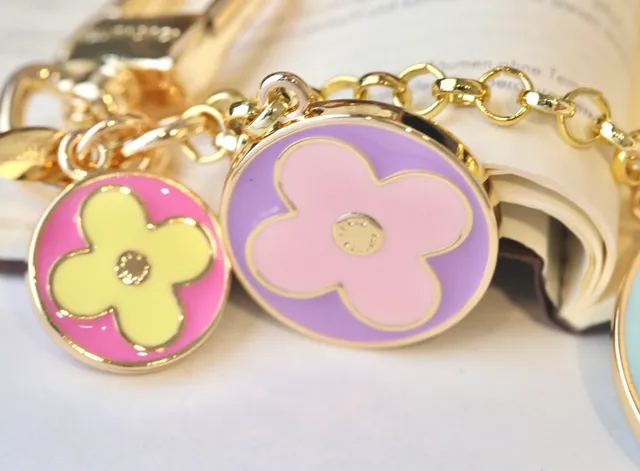Louis Vuitton Pink Multicolor Enamel Flower Charms Gold-Tone Hardware Crossbody Bag