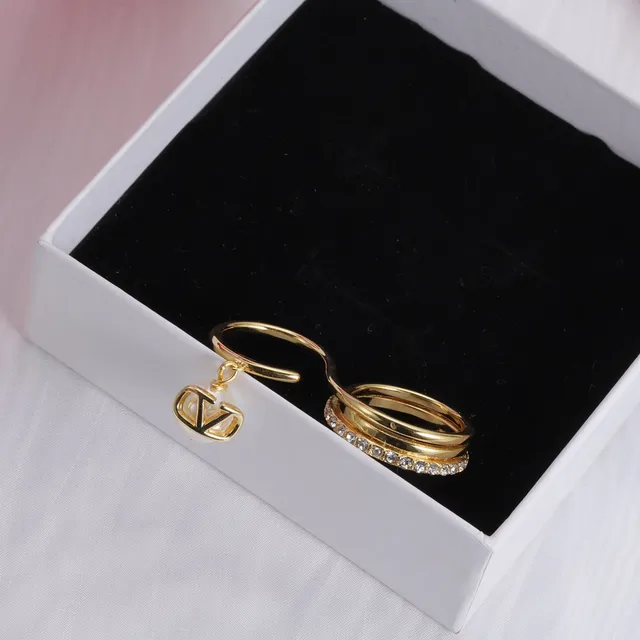 Valentino Gold White Pearl Accent Ring