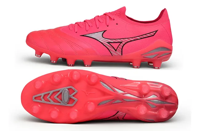 Mizuno Pink Silver Knit Collar Synthetic Leather Forefoot Firm-Ground Soccer Shoes