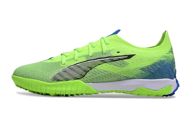 Puma Future Z Green Blue Knit Upper Molded Turf Outsole Sneakers