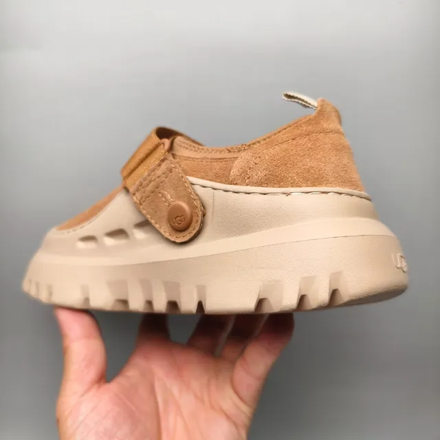 UGG Tasman Tan Suede Strap Clog