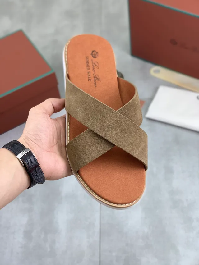 Brown Beige Crossed-Strap Slide-On Casual Sandals