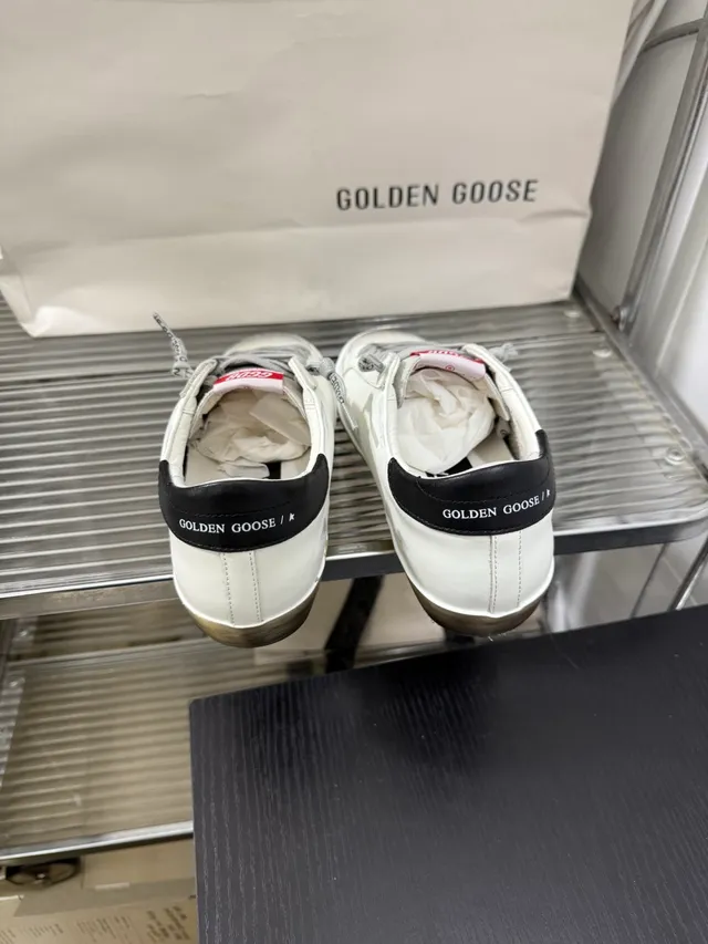 Golden Goose Superstar Distressed White Leather Crystal Star Lifestyle Sneakers