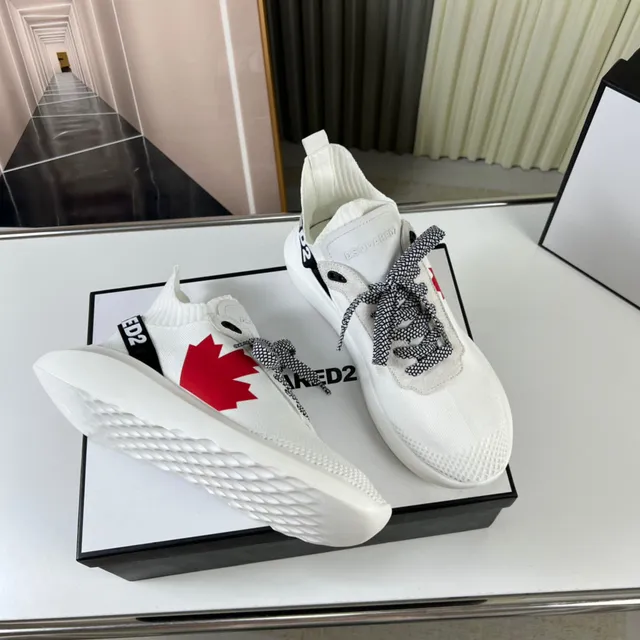 Dsquared2 ICON White Red Maple Leaf Lifestyle Sneakers