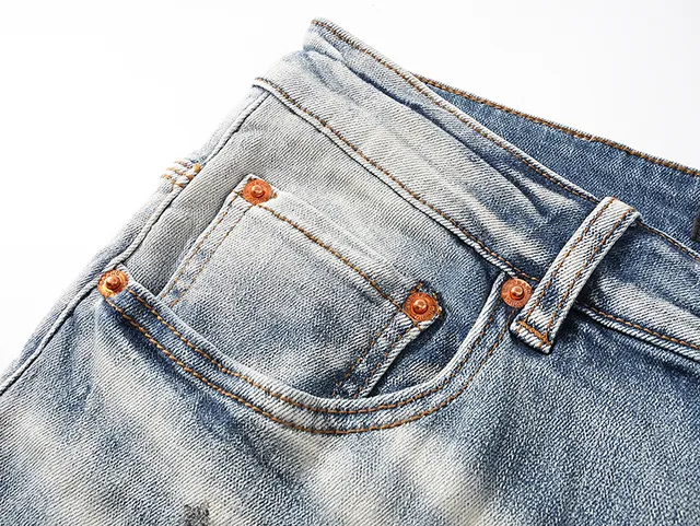 Purple Brand Distressed Paint-Splattered Light-Wash Slim-Fit Jeans
