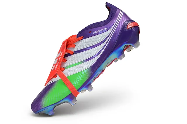 Adidas Predator Purple Multicolor Low-Cut Football Boot Holographic Iridescent Heel Firm-Ground Soccer Shoes