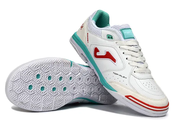 Joma Top-Plex White Blue Lace-Up Synthetic And Mesh Upper Sneakers
