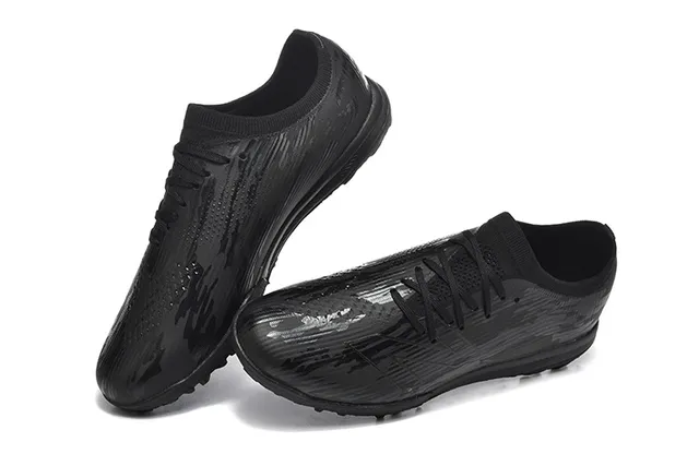 New Balance Black Monochrome Glossy Embossed Upper Turf Soccer Shoes