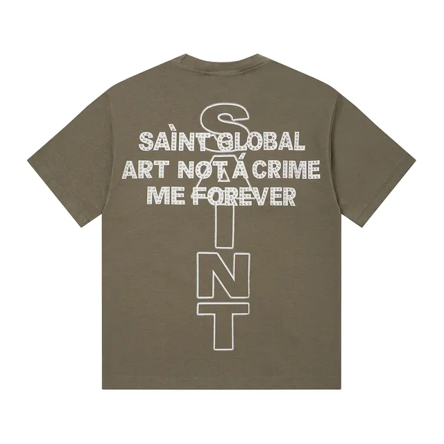 Saint Laurent Saint Graphic Print Black T-Shirt