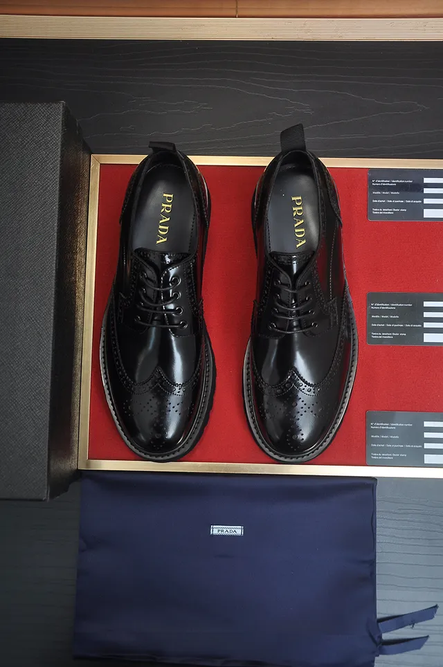 Black Polished Leather Full Detailing Brogue