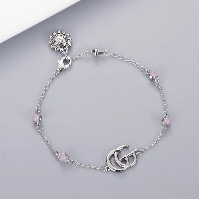 Gucci Silver Blue Chain Interlocking GG Logo Bracelet