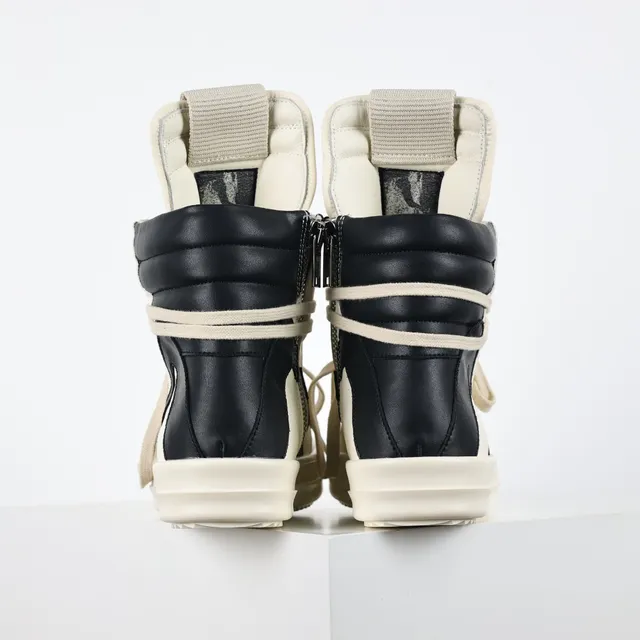 Rick Owens Geobasket Off-White and Black Lifestyle Sneakers