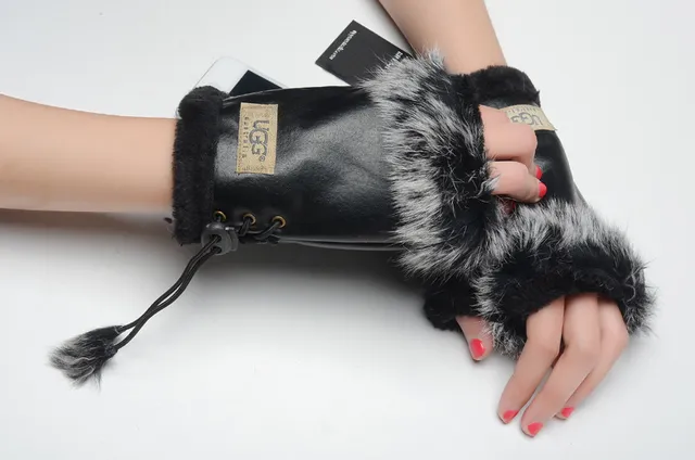 UGG Fur-Trimmed Leather Pouch Bucket Bag