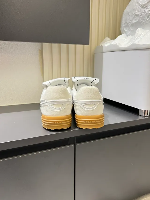 Coach C Logo White and Gum Lifestyle Sneakers