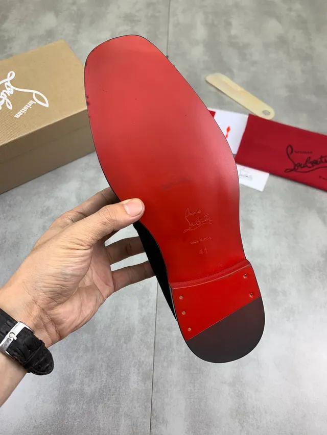 Christian Louboutin Horsebit Loafer Black Suede Loafers