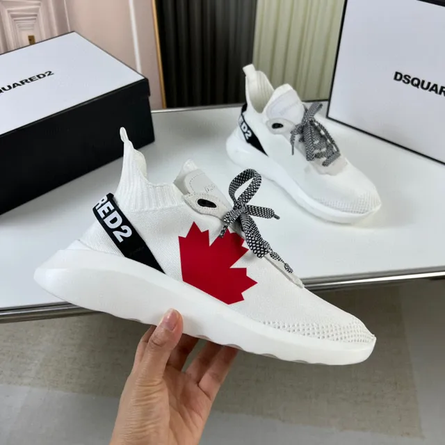 Dsquared2 ICON White Red Maple Leaf Lifestyle Sneakers