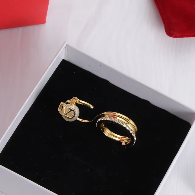 Valentino Gold White Pearl Accent Ring