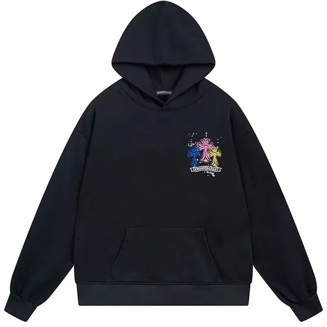 Chrome Hearts Graphic Cross Print White Hoodie