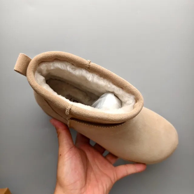 UGG Tasman Beige Suede-Like Slip-On Ankle Boots