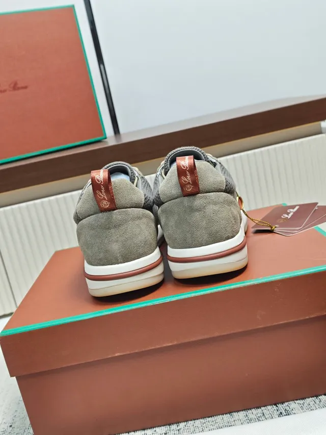 Loro Piana Mesh and Suede Low-Top Lifestyle Sneaker