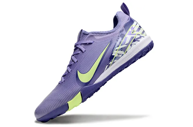 Nike Purple Green Low-Cut Synthetic Upper Indoor Soccer Shoes