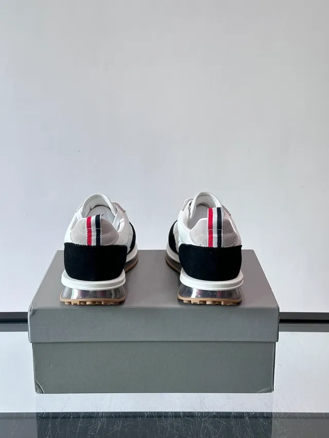 Thom Browne Quilted Diamond-Stitch Black and White Lifestyle Sneakers