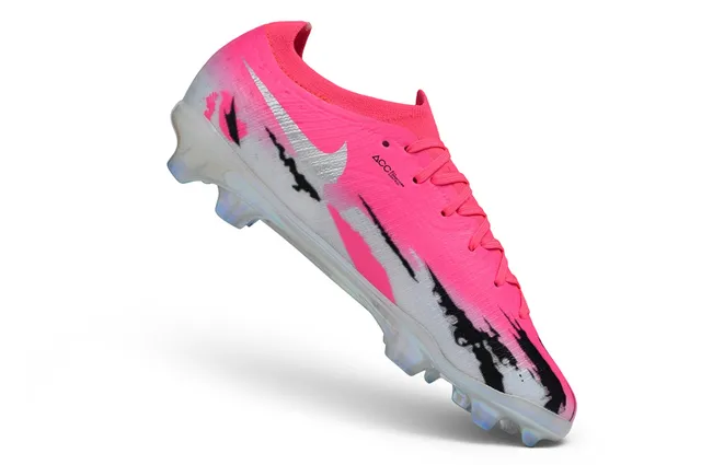 Nike Pink Black Flyknit Upper Iridescent Translucent Sole Firm-Ground Soccer Shoes