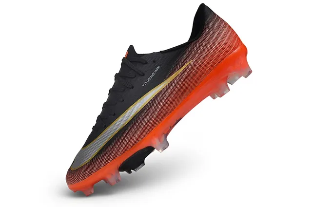 Nike Orange Black Flyweave Knit Upper Translucent Soleplate Firm-Ground Soccer Shoes