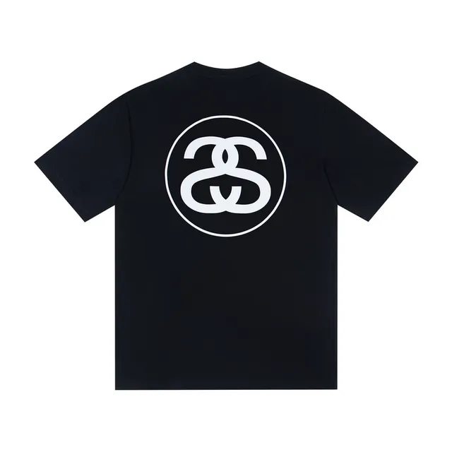 Stussy White Black Crew Neck Short Sleeve T-Shirt
