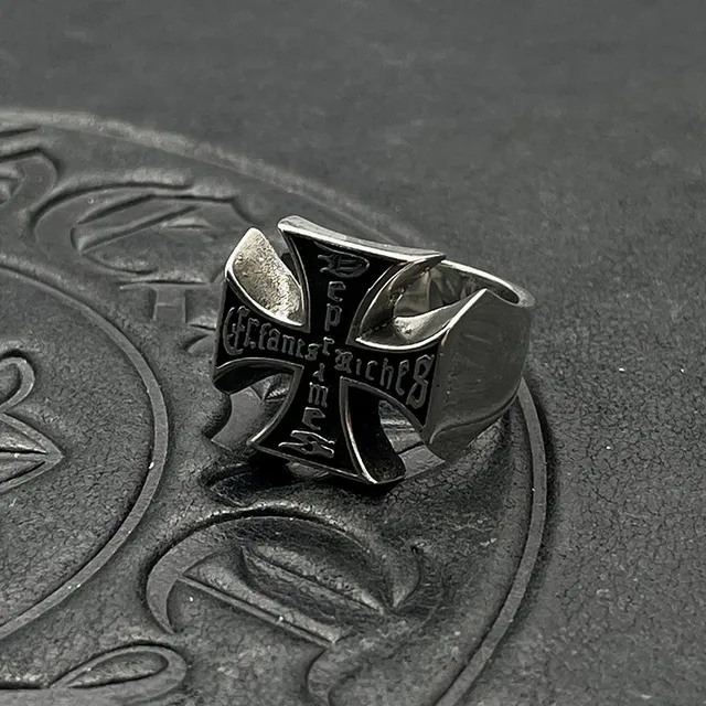 Enfants Riches Déprimés Iron Cross Black Enamel Ring