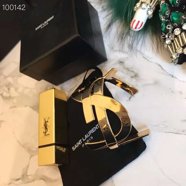 Balenciaga Le Cagole Gold and Rose Gold Interlocking Cuff Bracelets