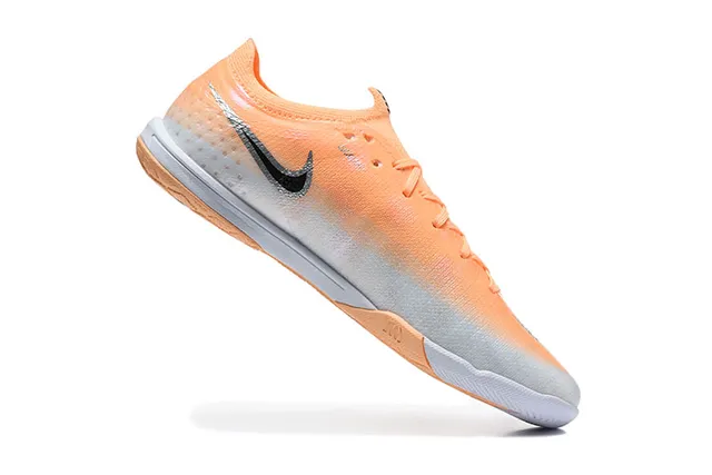 Nike Mercurial Orange Silver Knit Upper Gradient Colorway Indoor Soccer Shoes
