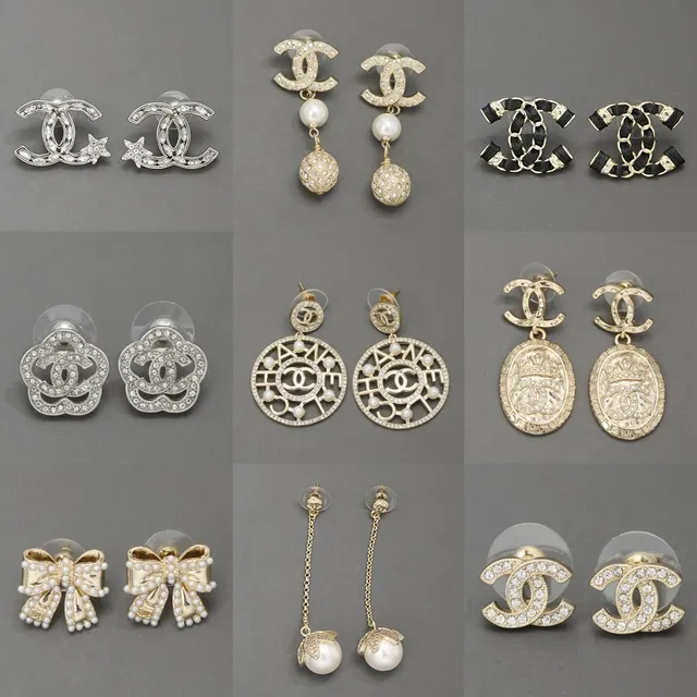 Chanel CC Logo Pearl and Crystal Earrings