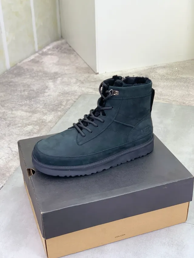 UGG Tasman Charcoal Suede Shearling-Lined Snow Boots