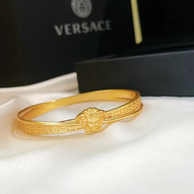 Versace Greca Odissea Medusa Head Gold-Tone Bangle Bracelet