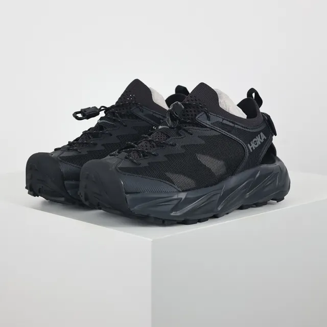 Hoka Black Open-Heel Hybrid Trail Sneaker