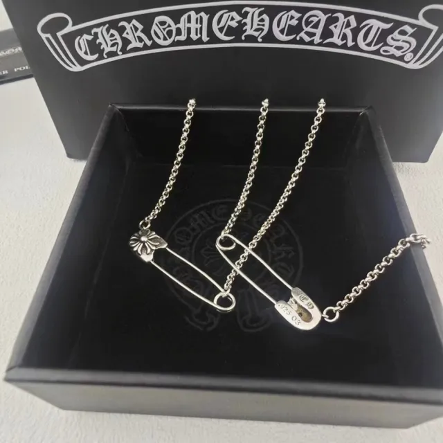 Chrome Hearts Floral Safety Pin Pendant Necklace