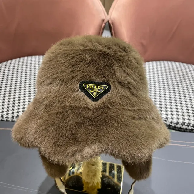 Brown Beige Fur-Lined Ear-Flap Beanie