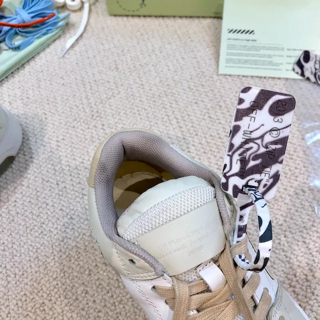 Off-White Beige Deconstructed Layered Panel Lifestyle Sneakers