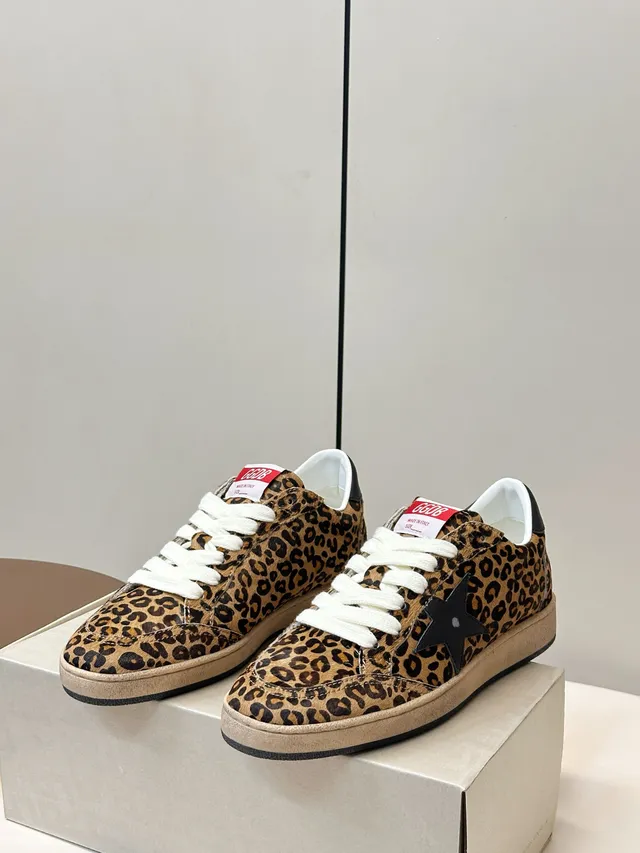 Golden Goose Ball Star Leopard-Print Lifestyle Sneakers