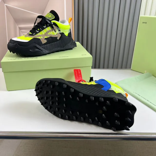 Off-White Industrial Runner Neon Yellow Black Chunky Sneakers