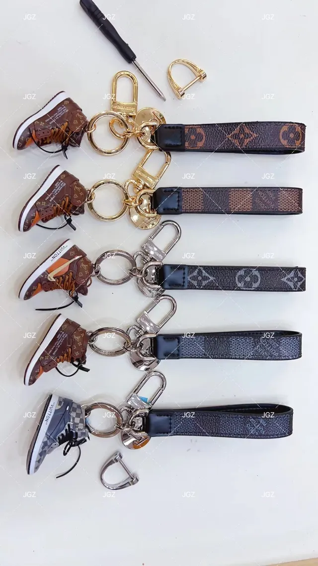 Louis Vuitton Brown Beige Monogrammed Leather Strap Miniature High-Top Sneaker Charm Crossbody Bag