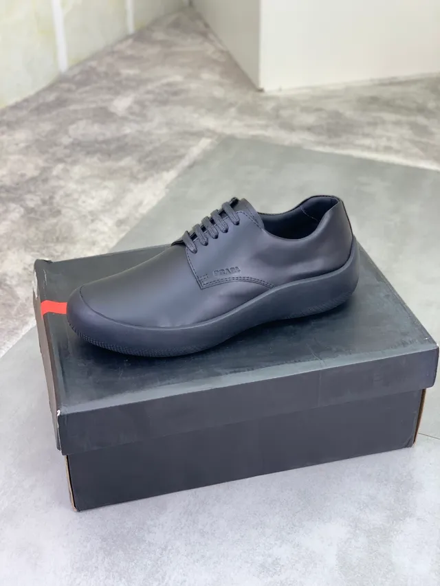 Prada Cloudbust Black Leather Oxford Shoes