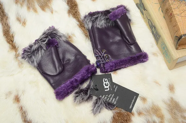 UGG Fur-Trimmed Leather Pouch Bucket Bag
